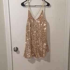 free people champagne sequin dress